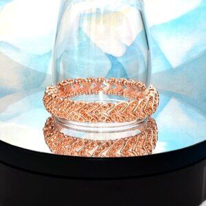 Gemmed Arrow Bead Stretch Bracelet Rose Gold Caroline C Estate Collection Piece